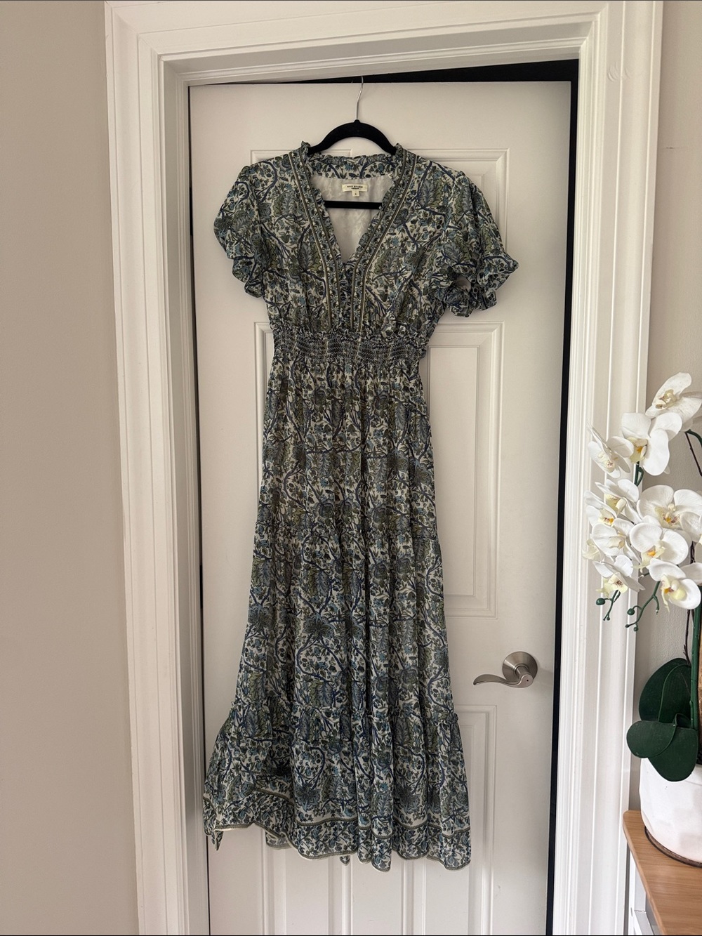 Max Studio Blue-Green Paisley Maxi Dress